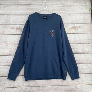 Rip Curl Aloha Hotel Floral Sleeve‎ Crewneck Sweatshirt Men's Size XL Blue